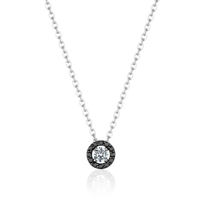 Колье с бриллиантом из белого золота 585 пробы фото