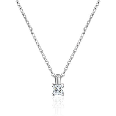 Колье с бриллиантом из белого золота 585 пробы фото