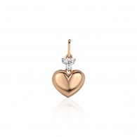 Подвеска с бриллиантом из красного золота 585 пробы фото