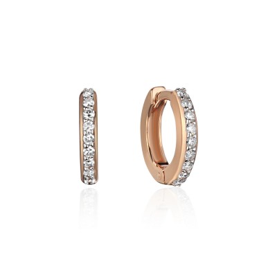 Серьга одиночная с бриллиантом из красного золота 585 пробы фото