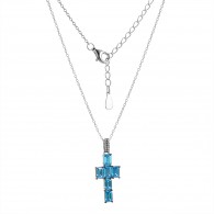 Колье с цирконом из серебра 925 пробы фото