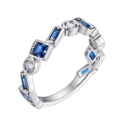 Кольцо с цирконом и шпинелью из серебра 925 пробы фото