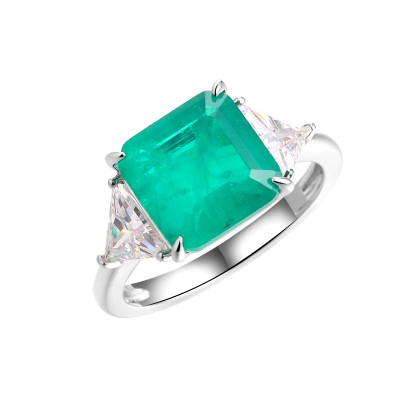 Кольцо с цирконом и Ситалл из серебра 925 пробы фото