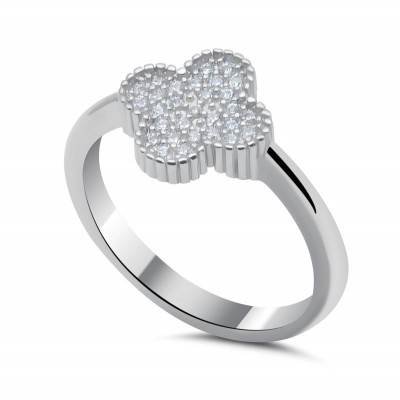 Кольцо с цирконом из серебра 925 пробы фото