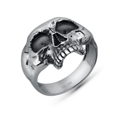 Кольцо Memento mori из серебра 925 пробы фото