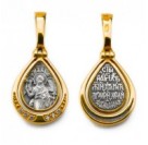 Подвеска "Ангеле Божий, Хранителю мой святый, не остави меня" Ангел-Хранитель с фианитами из серебра 925 пробы с