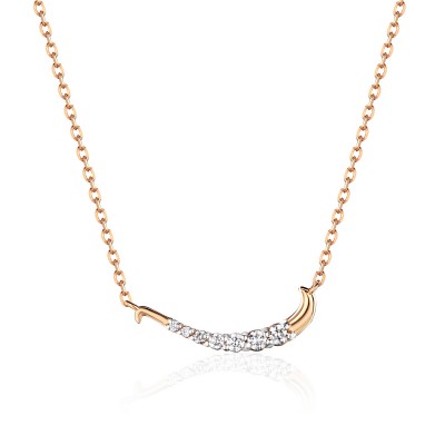 Колье с бриллиантом из красного золота 585 пробы фото