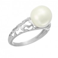 Кольцо с жемчугом из серебра 925 пробы фото