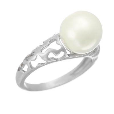 Кольцо с жемчугом из серебра 925 пробы фото