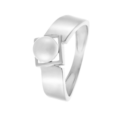 Кольцо с жемчугом из серебра 925 пробы фото