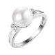 Кольцо с цирконом и жемчугом из серебра 925 пробы