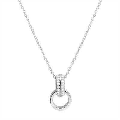 Колье с цирконом из серебра 925 пробы фото