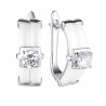 Серьги с цирконом и керамикой из серебра 925 пробы