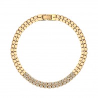 Браслет с фианитом из желтого золота 585 пробы фото