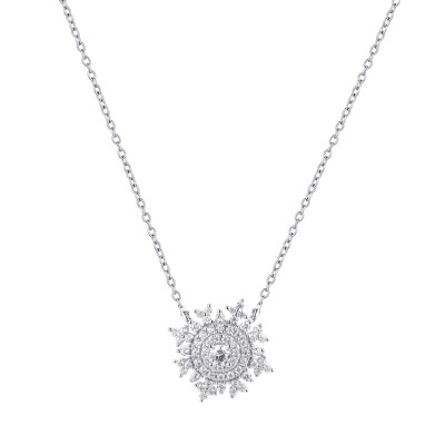 Колье с цирконом из серебра 925 пробы фото