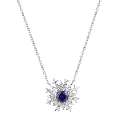 Колье с цирконом из серебра 925 пробы фото