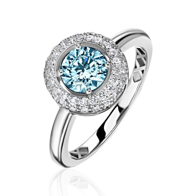 Кольцо с бриллиантом из белого золота 585 пробы фото