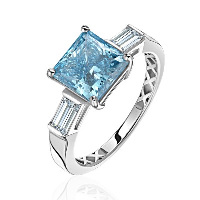 Кольцо с бриллиантом из белого золота 585 пробы фото