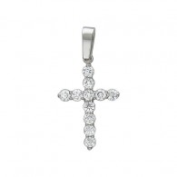 Кресты с бриллиантом из белого золота 585 пробы фото