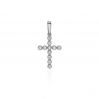 Кресты с бриллиантом из белого золота 585 пробы фото