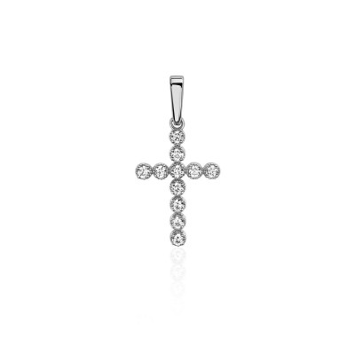 Кресты с бриллиантом из белого золота 585 пробы фото