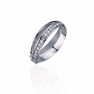 Серьги с бриллиантом из белого золота 585 пробы фото