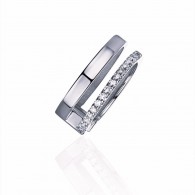 Серьги с бриллиантом из белого золота 585 пробы фото