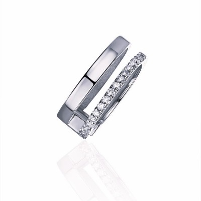 Серьги с бриллиантом из белого золота 585 пробы фото