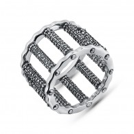 Кольцо Десять заповедей из серебра 925 пробы фото