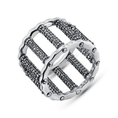 Кольцо Десять заповедей из серебра 925 пробы фото