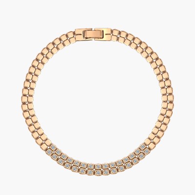 Браслет с фианитом из красного золота 585 пробы фото