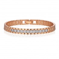 Браслет с фианитом из красного золота 585 пробы фото