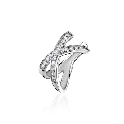 Серьги с бриллиантом из белого золота 585 пробы фото