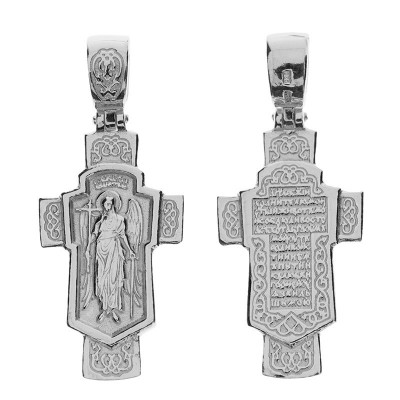 Крест Ангел-Хранитель из серебра 925 пробы с фото