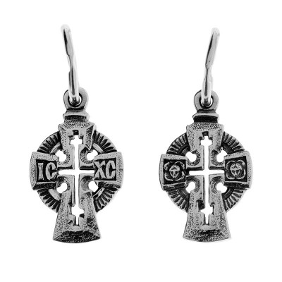 Крест "Спаси и сохрани" из серебра 925 пробы с фото