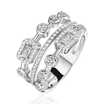 Кольцо с бриллиантом из белого золота 585 пробы фото