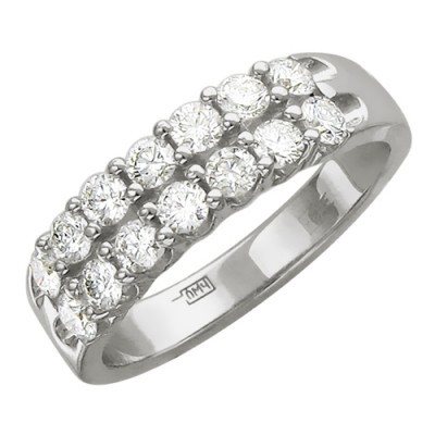 Кольцо с бриллиантом из белого золота 585 пробы фото