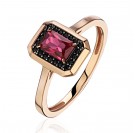 Кольцо с шпинелью и рубином из красного золота 585 пробы