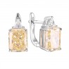Серьги с цирконом из серебра 925 пробы