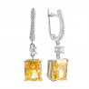 Серьги с цирконом из серебра 925 пробы