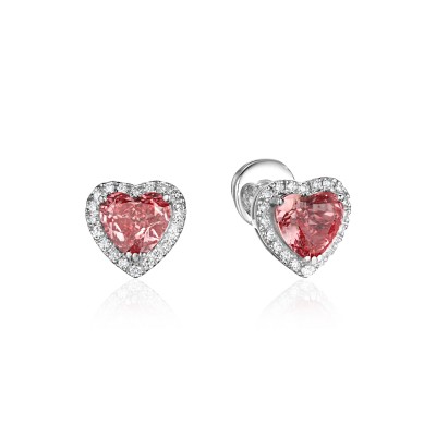 Серьги с бриллиантом из белого золота 585 пробы фото
