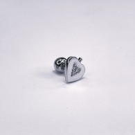 Серьга одиночная с бриллиантом из белого золота 585 пробы фото