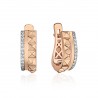 Серьги с бриллиантом из красного золота 585 пробы