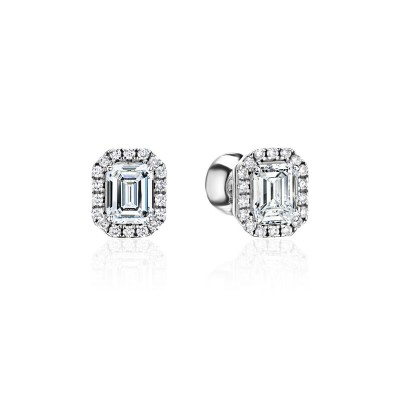 Серьги из белого золота 585 пробы фото