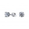 Серьги с фианитом из серебра 925 пробы