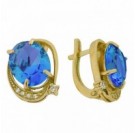 Серьги с фианитами из серебра 925 пробы с