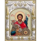 Икона Александр Невский благоверный князь в серебряном окладе