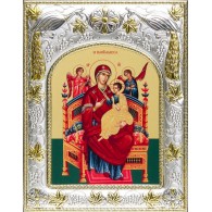 Икона Божией Матери Всецарица (Пантанасса) в серебряном окладе фото
