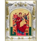 Икона Божией Матери Всецарица (Пантанасса) в серебряном окладе
