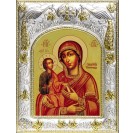 Икона Божией Матери Троеручица в серебряном окладе